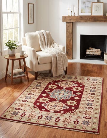 2' 11 x 4' 2 Hand Knotted Kazak Rug