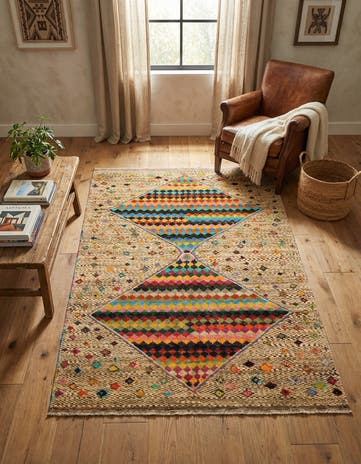 4' 3 x 6' 2 Hand Knotted Balouch Wool Rug