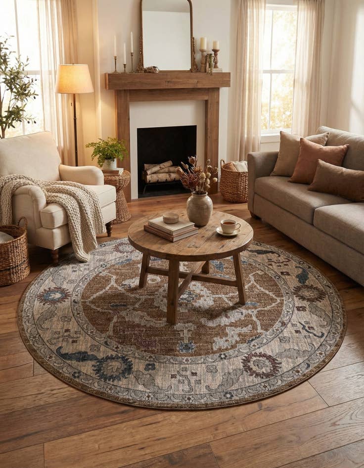 Detail image of 7' x 7' Eco Traditional Round Rug