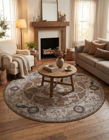 7' x 7' Eco Traditional Round Rug