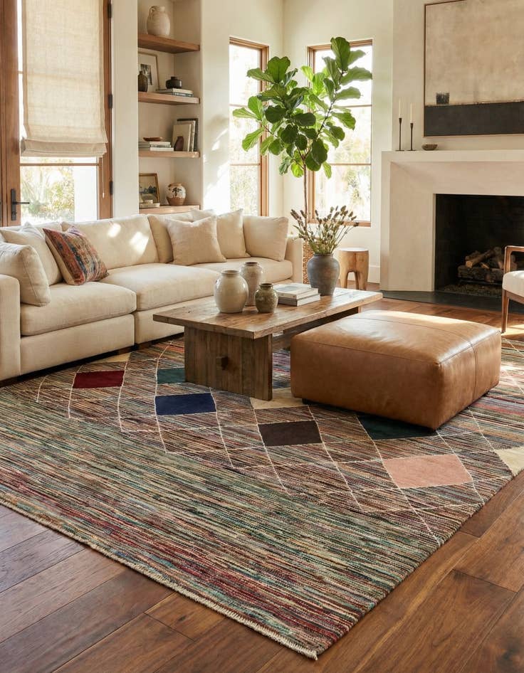 Detail image of 7' 10 x 9' 9 Hand Knotted Moroccan Rug