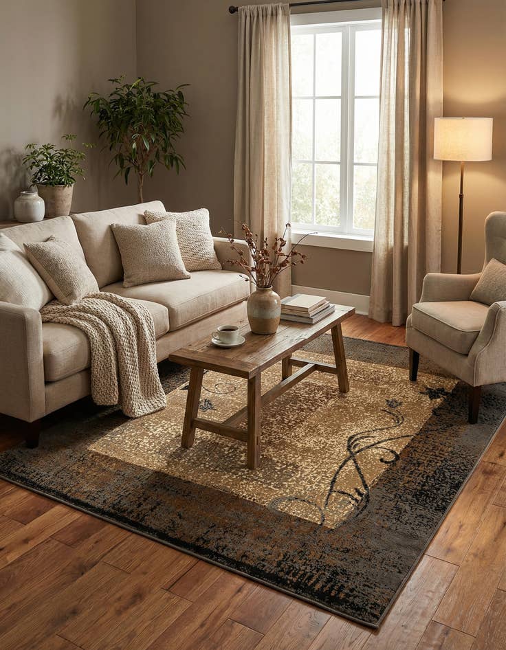 Detail image of 7' x 7' Coffee Shop Square Rug