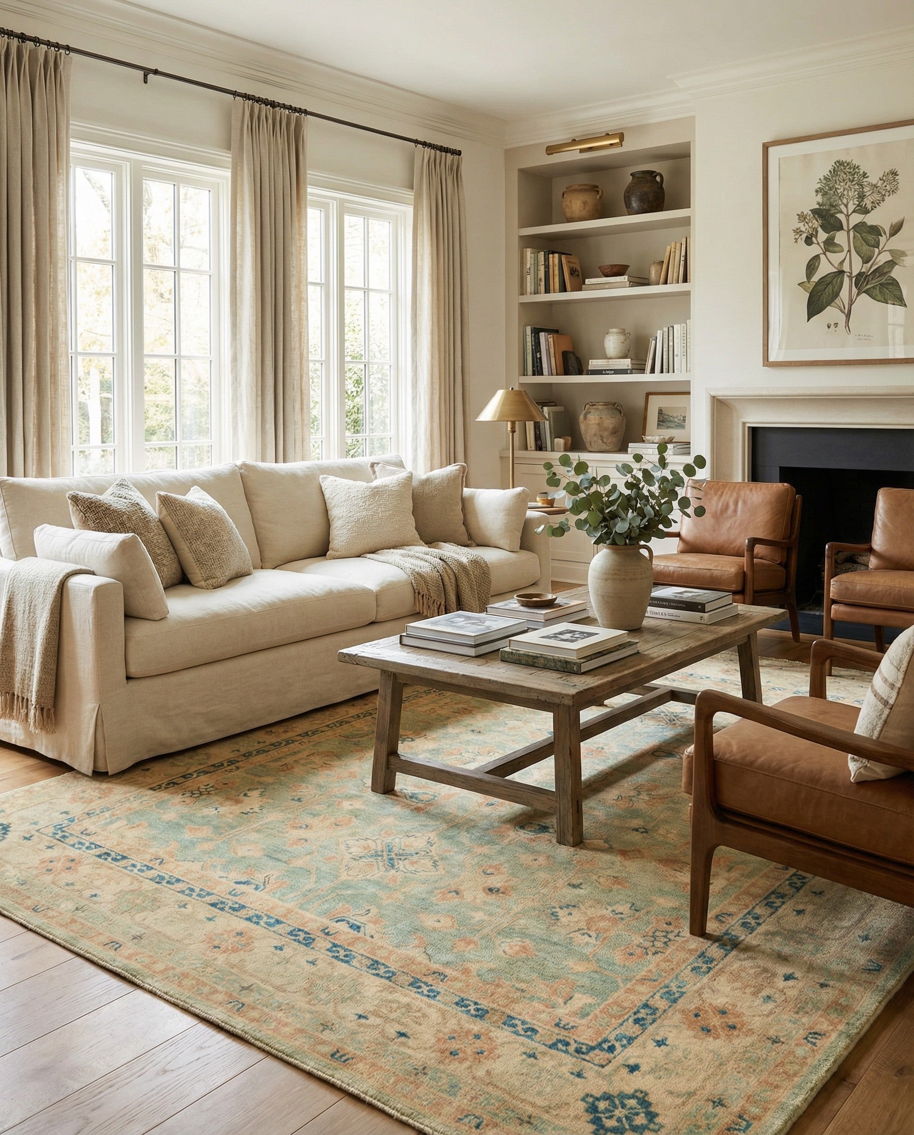 8' 1 x 9' 10 Hand Knotted Oushak Wool Rug