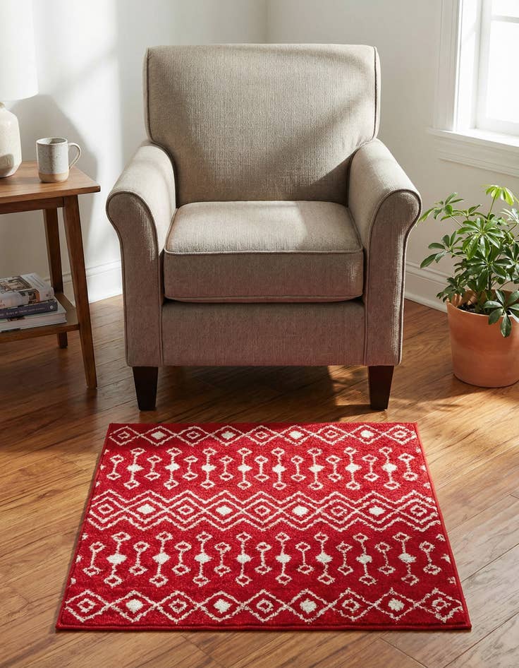 Detail image of 3' 3 x 3' 3 Moroccan Trellis Square Rug