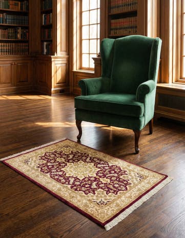 2' 7 x 3' 9 Ghom Silk Rug