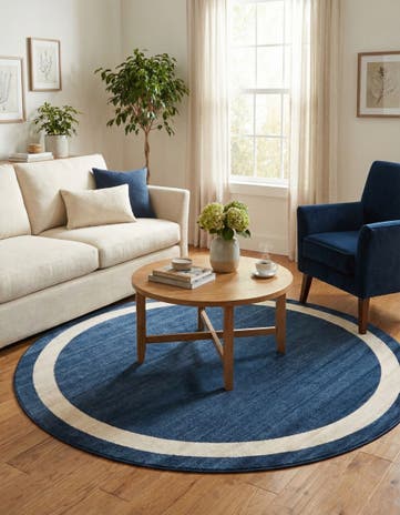 Navy Blue Loft Round Rug