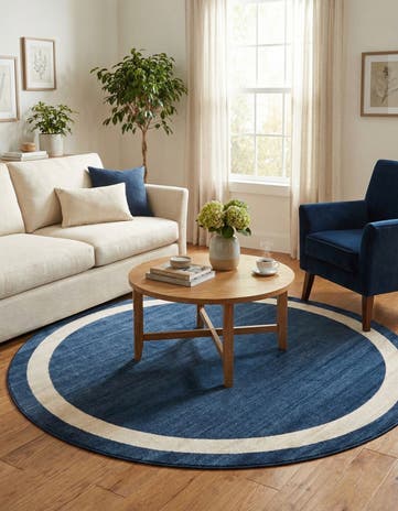 Navy Blue Loft Round Rug
