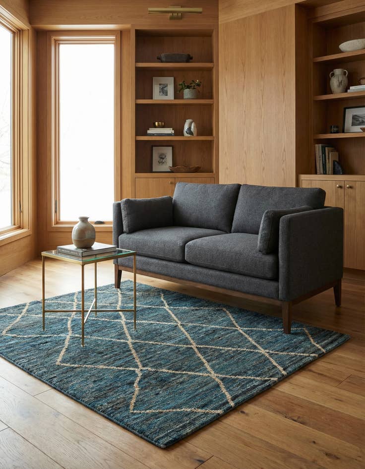 Detail image of 4' 10 x 5' 11 Hand Knotted Moroccan Wool Rug