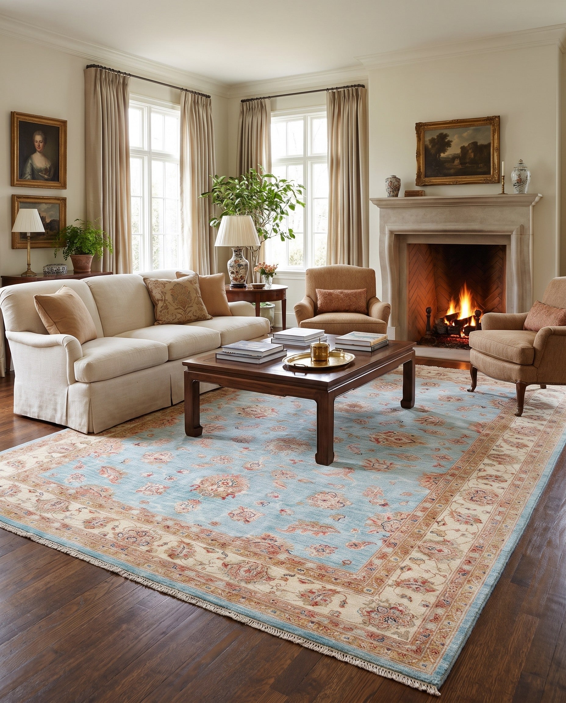 6' 9 x 9' 9 Hand Knotted Ziegler Rug
