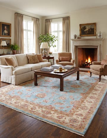 6' 9 x 9' 9 Hand Knotted Ziegler Rug