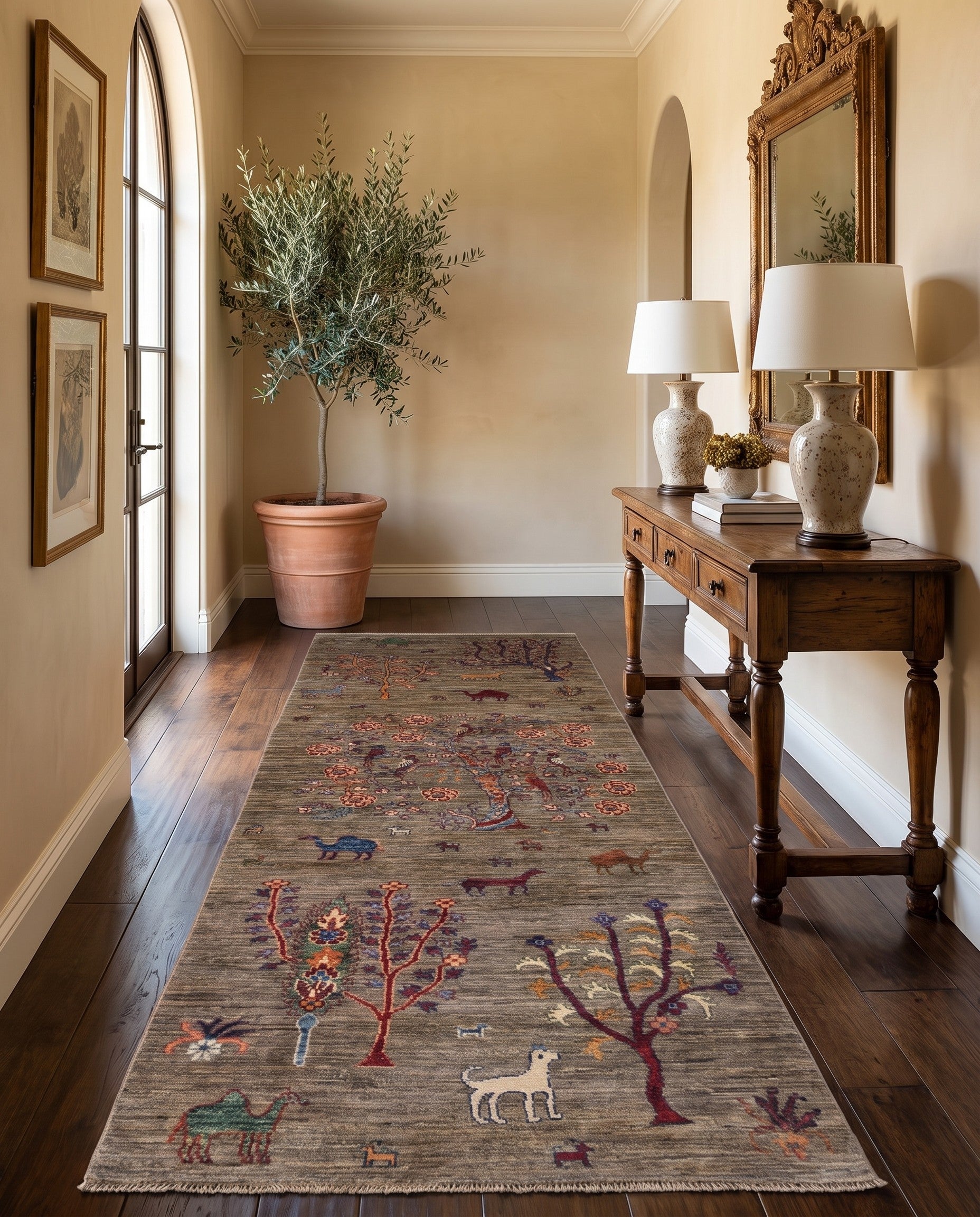 2' 9 x 8' Hand Knotted Ariana Ziegler Runner Rug