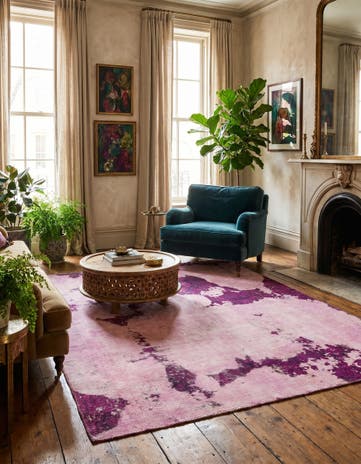 6' x 7' 3 Hand Knotted Ultra Vintage Persian Wool Square Rug