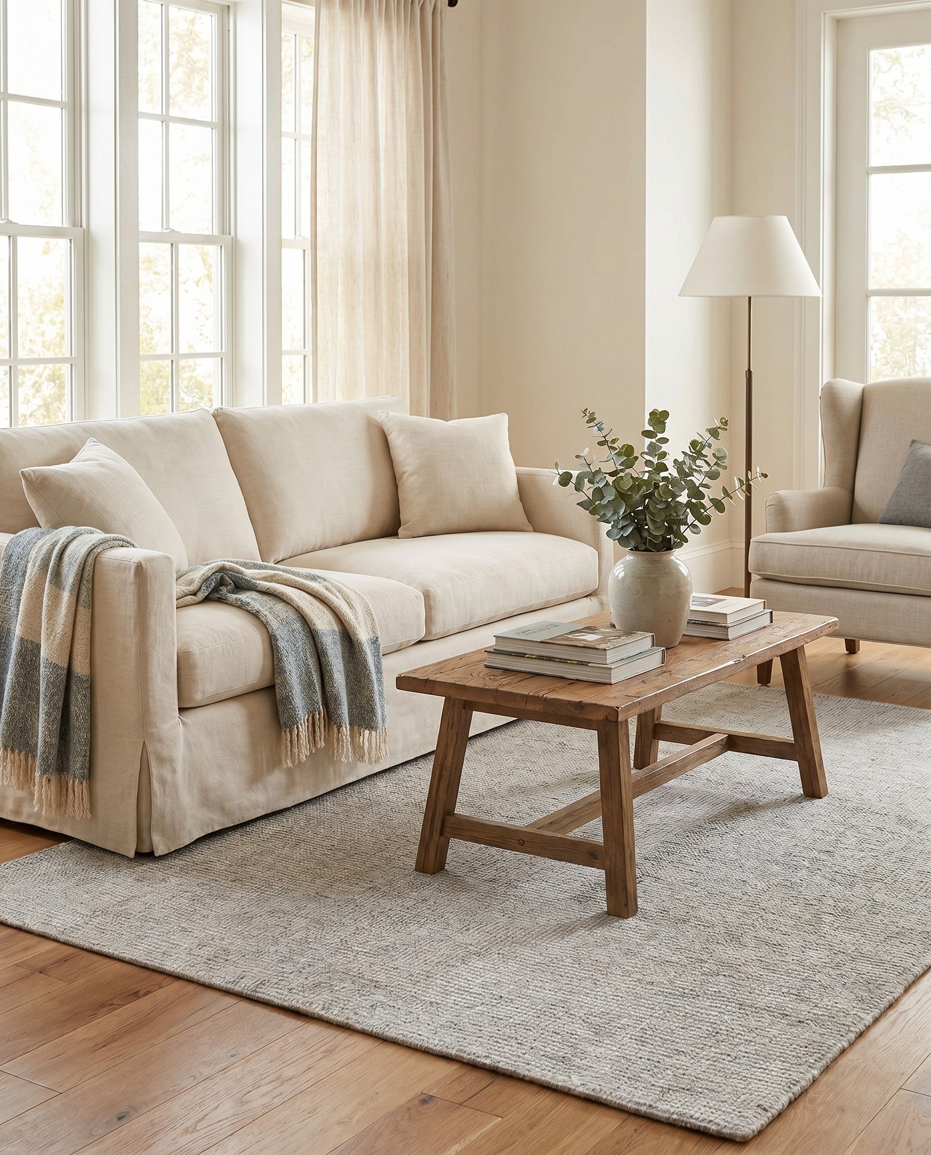 4' 1 x 6' 1 Hand Woven Jill Zarin English Manor Farmhouse Wool Rug