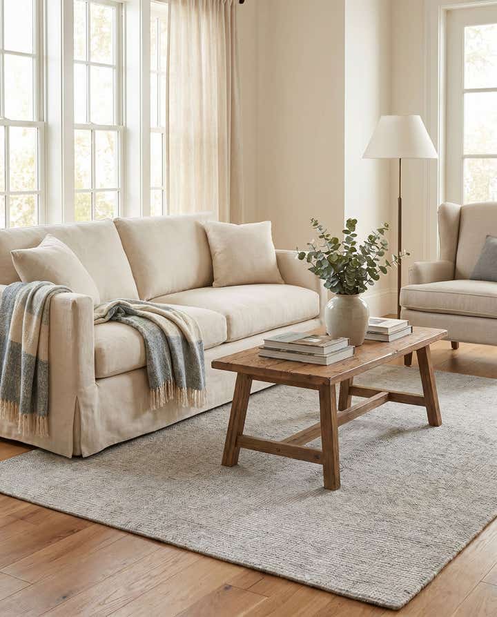 4' 1 x 6' 1 Hand Woven Jill Zarin English Manor Farmhouse Wool Rug