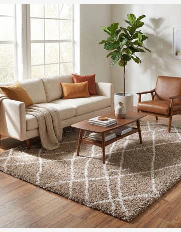 Khaki Soft Touch Shag Rug