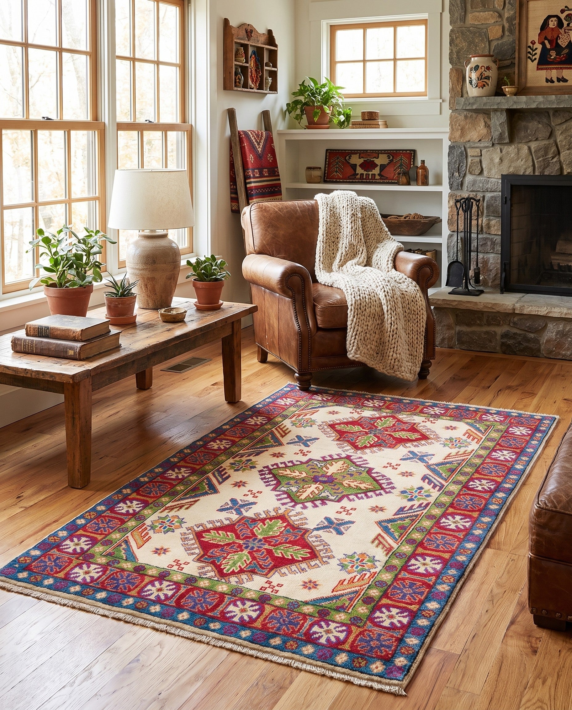 3' 2 x 5' 1 Hand Knotted Kazak Rug