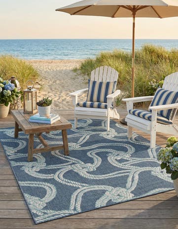 7' 10 x 10' Easy-Clean Coastal Indoor / Outdoor Rug