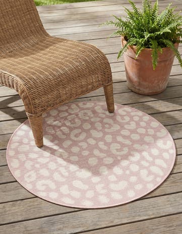 3' x 3' Easy-Clean Safari Indoor / Outdoor Round Rug