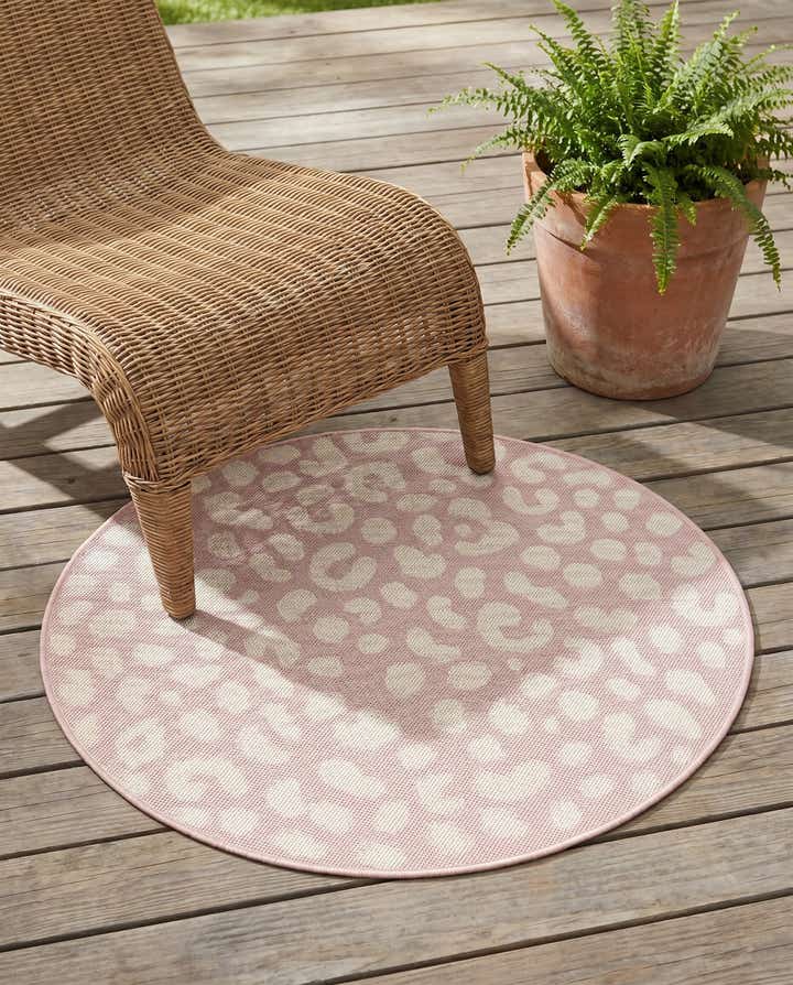 3' x 3' Easy-Clean Safari Indoor / Outdoor Round Rug