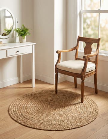 Natural Handmade Braided Jute Round Rug