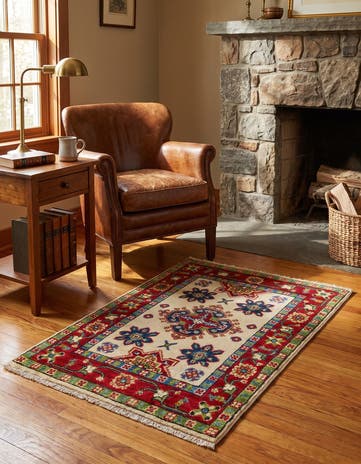 1' 11 x 2' 11 Hand Knotted Kazak Rug