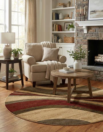 Beige Cafe Round Rug