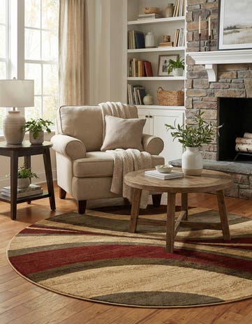 Beige Cafe Round Rug