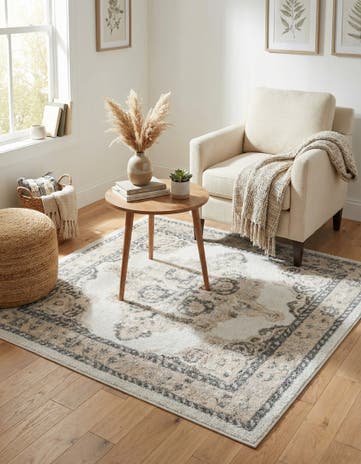 Ivory Parker Square Rug