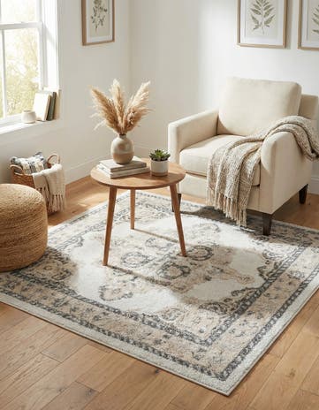 Ivory Parker Square Rug