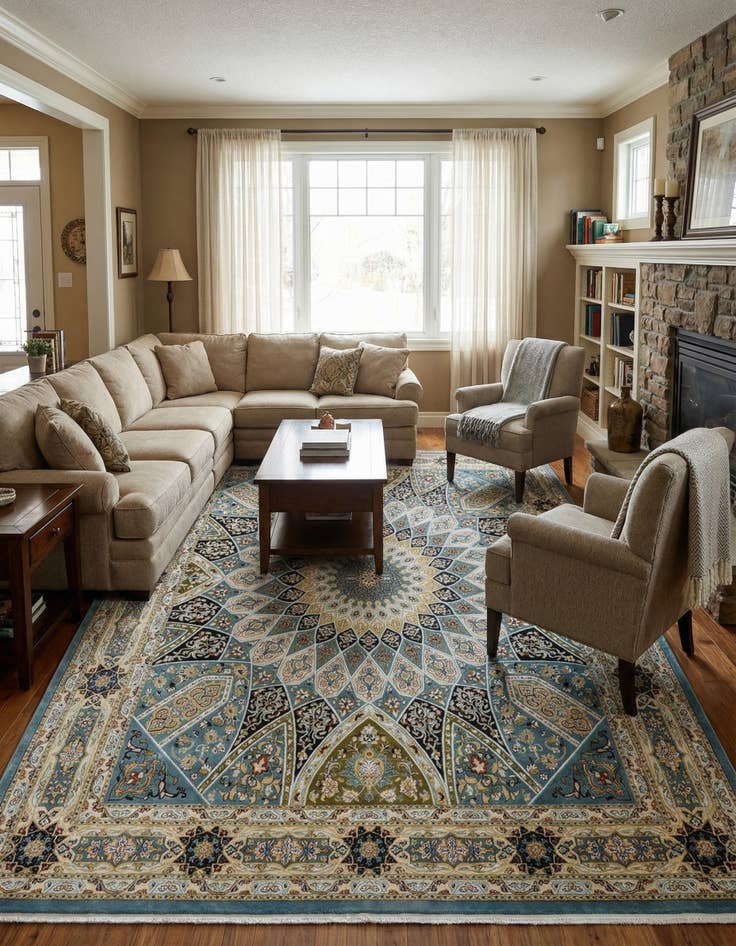 Detail image of 9' x 12' Nain Design Rug