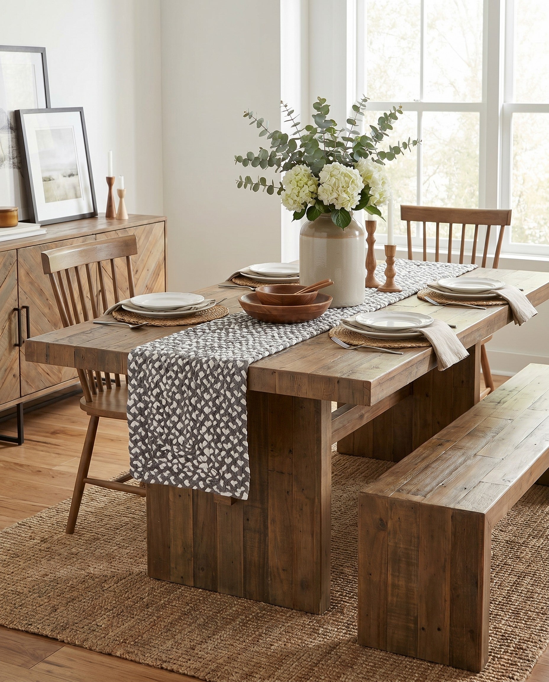 1' 2 x 5' 1 Handmade Braided Chindi Table Runner Rug