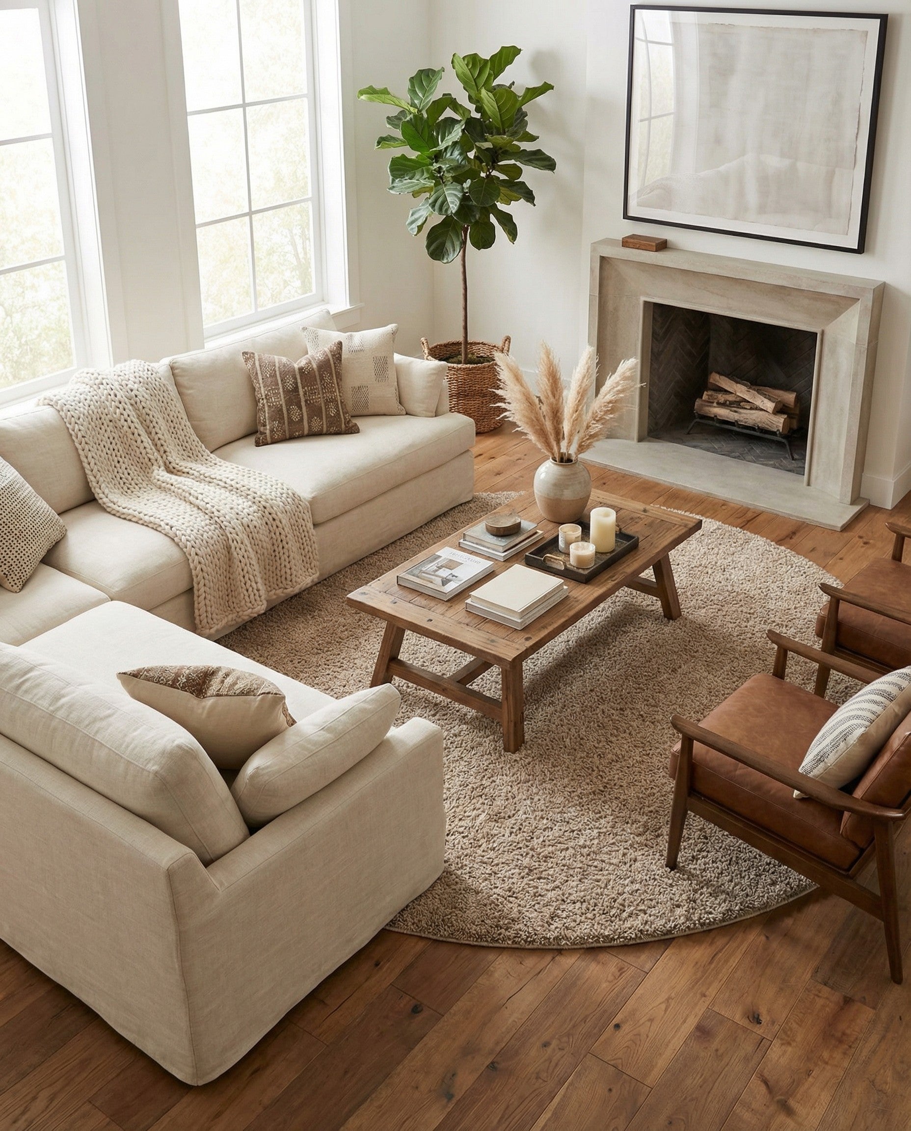  10' x 10' Solid Shag Round Rug