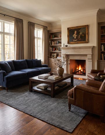 Blackberry Hand Woven Jill Zarin English Manor Farmhouse Wool Square Rug