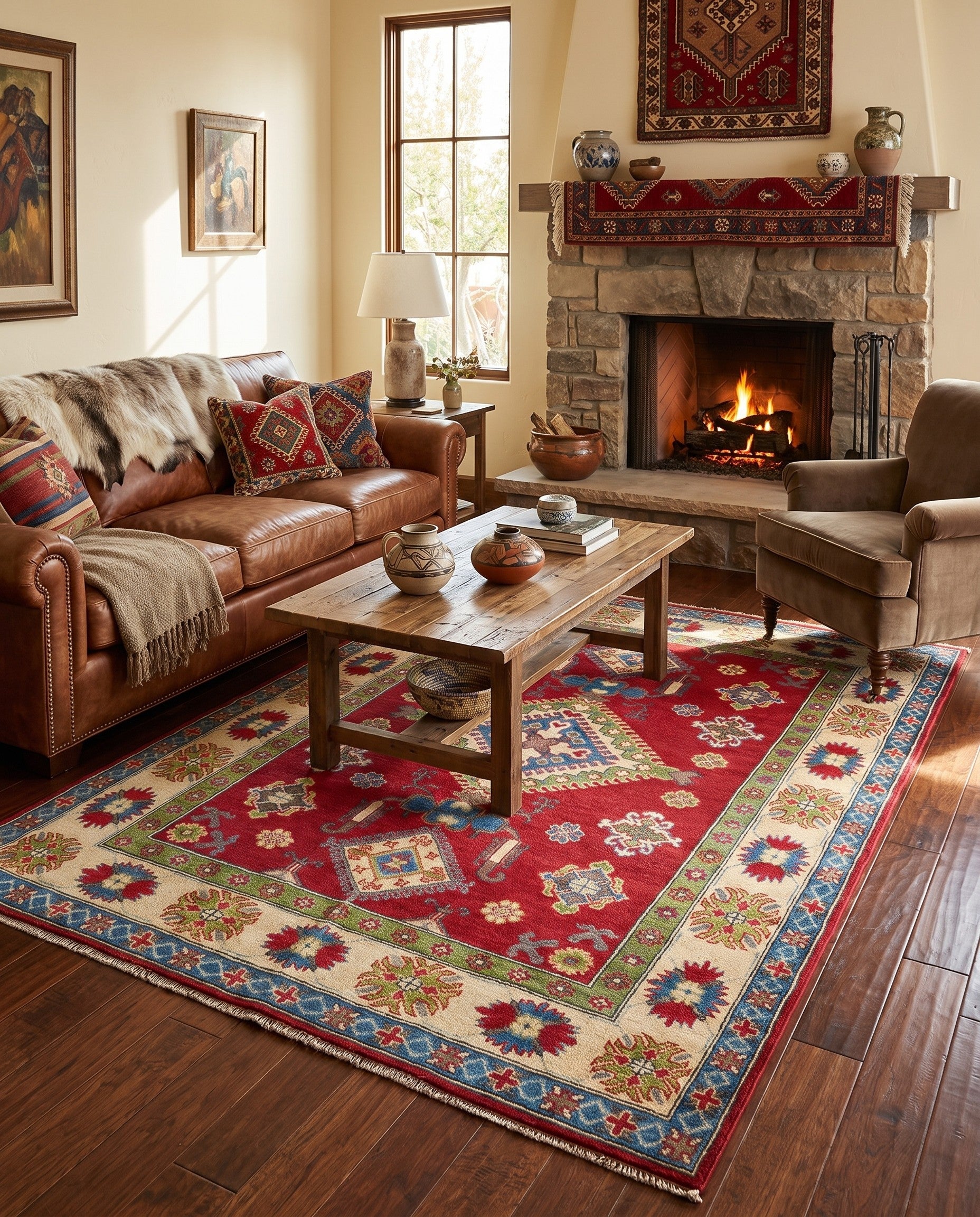 5' x 6' 6 Hand Knotted Kazak Rug