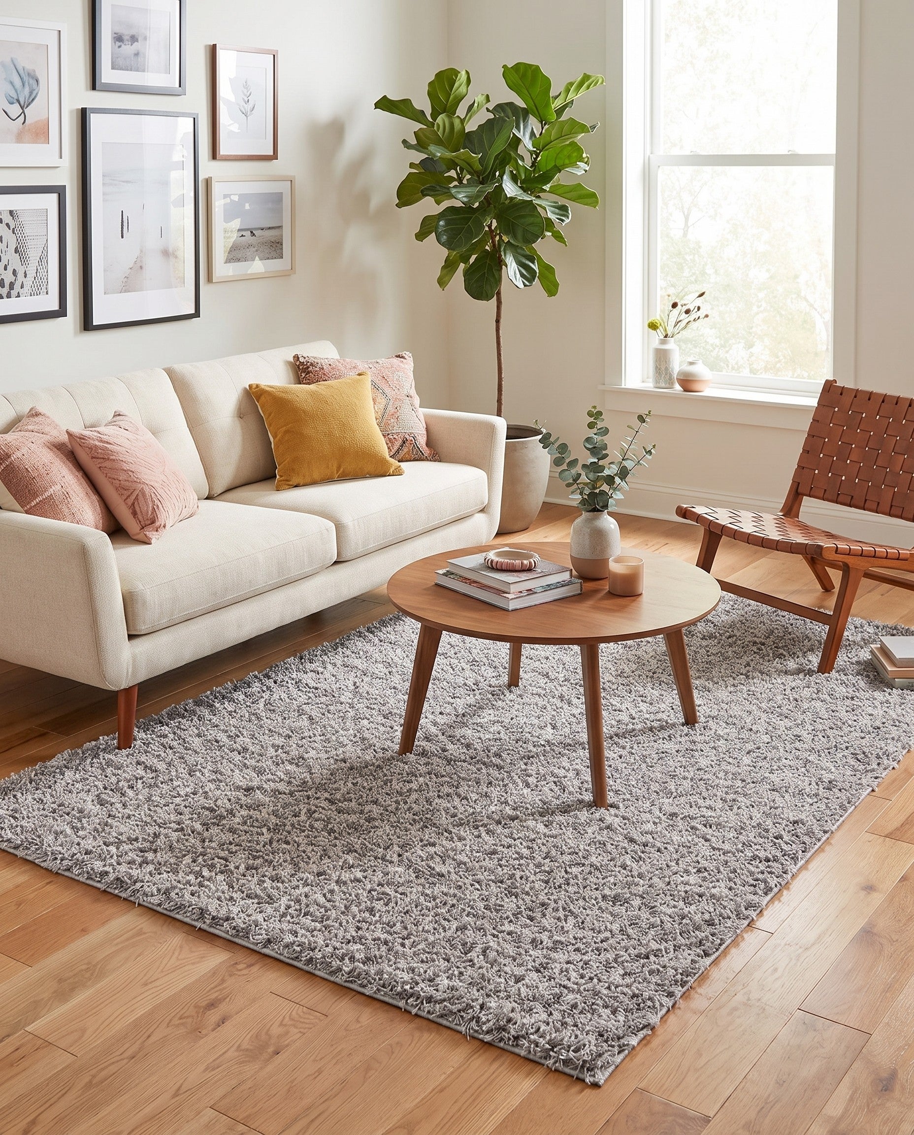 Cloud Gray Comfort Solid Shag Rug