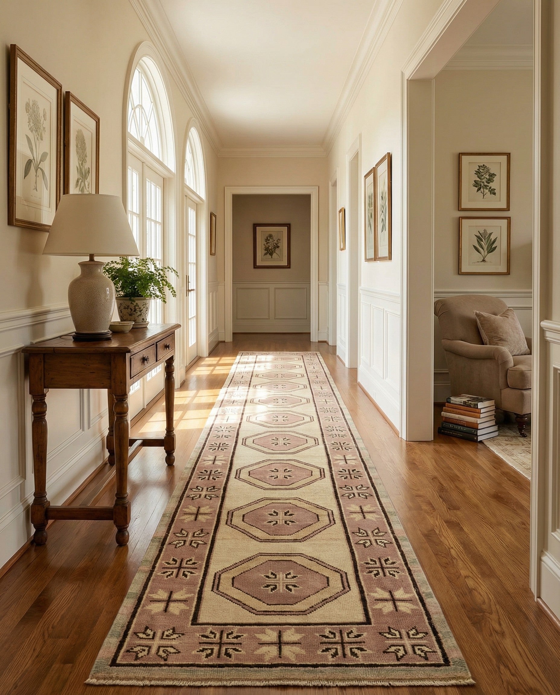 2' 9 x 12' 8 Hand Knotted Oushak Wool Runner Rug