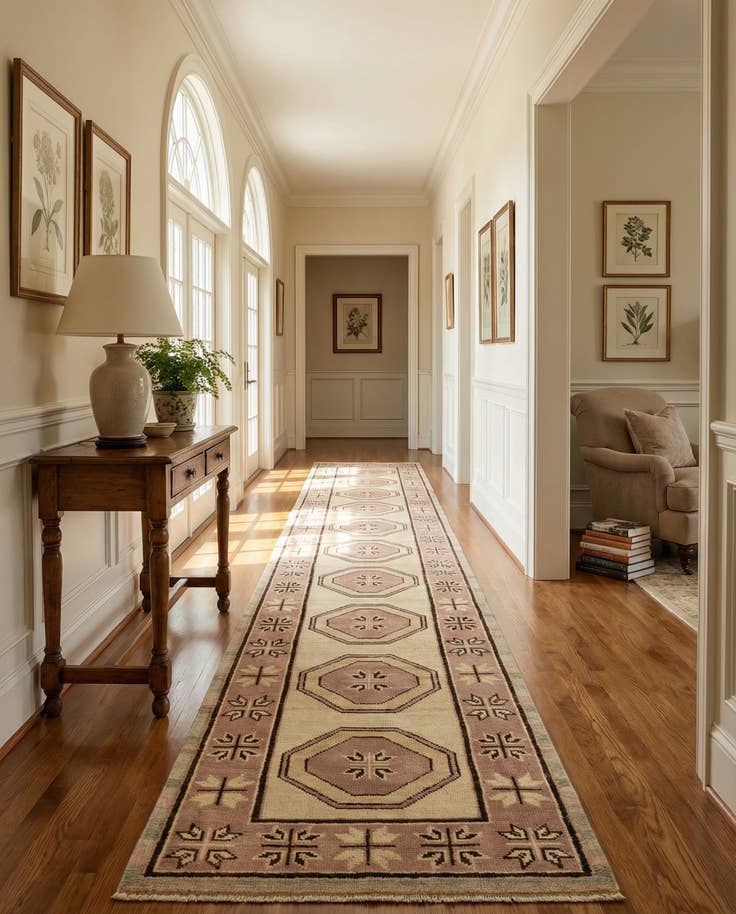 Detail image of 2' 9 x 12' 8 Hand Knotted Oushak Wool Runner Rug