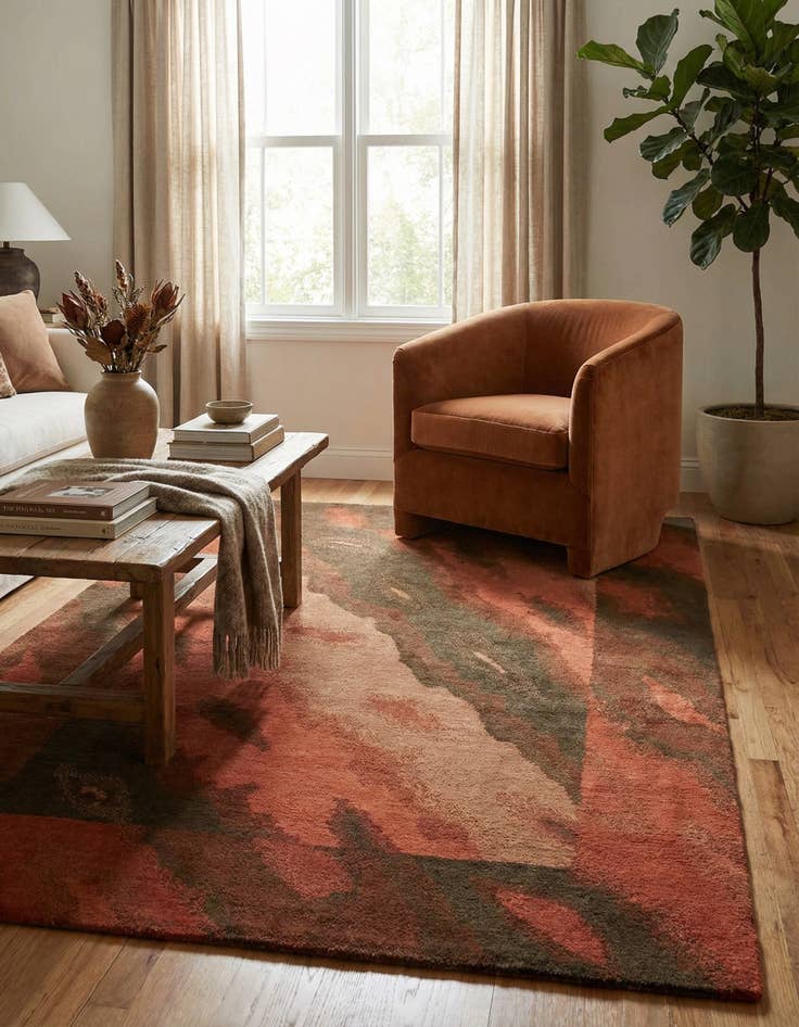 Detail image of 4' x 5' 10 Hand Knotted Nepal Wool Rug