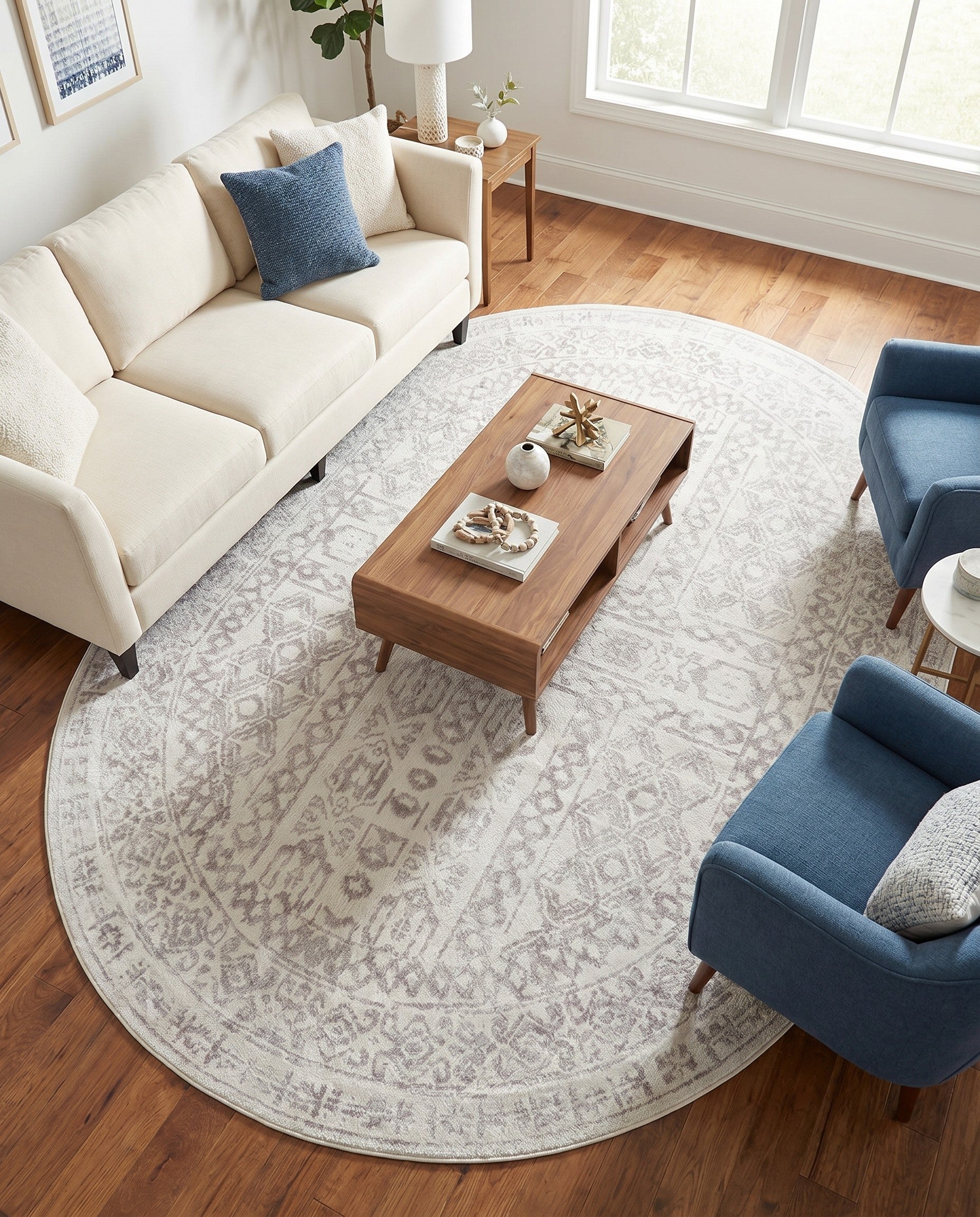Cream Oxford Oval Rug