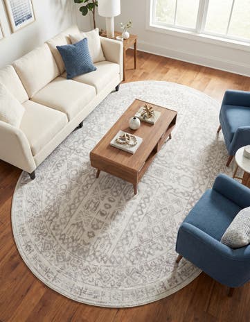 Cream Oxford Oval Rug