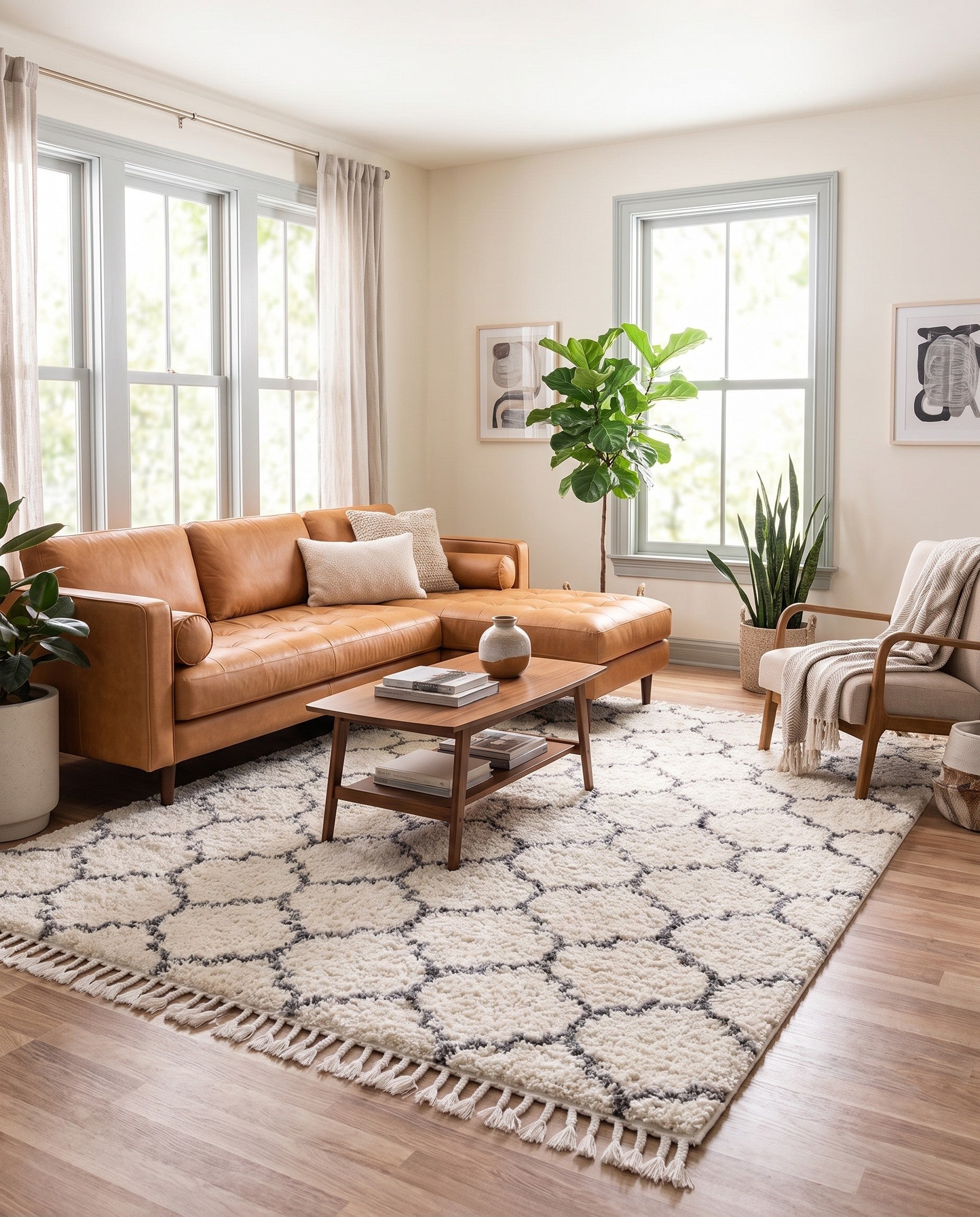 Ivory Athena Shag Rug