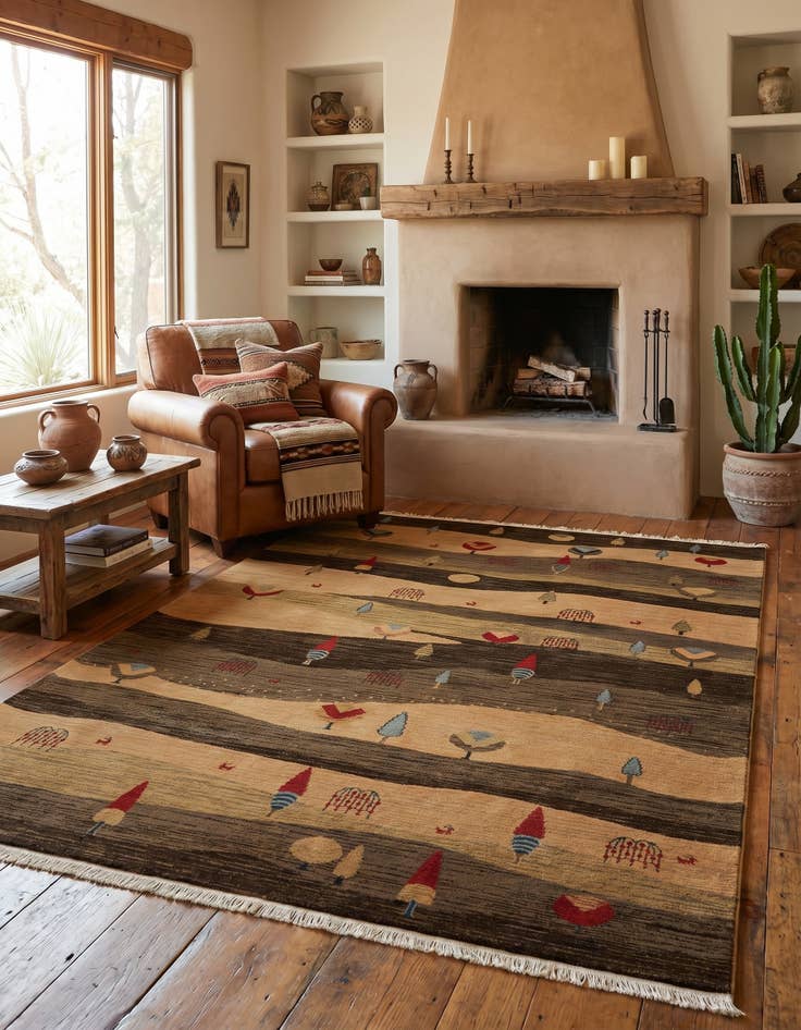 Detail image of 6' x 9' Kashkuli Gabbeh Rug