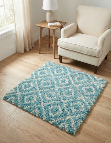 3' 3 x 3' 3 Lattice Shag Square Rug