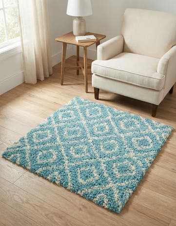 3' 3 x 3' 3 Lattice Shag Square Rug