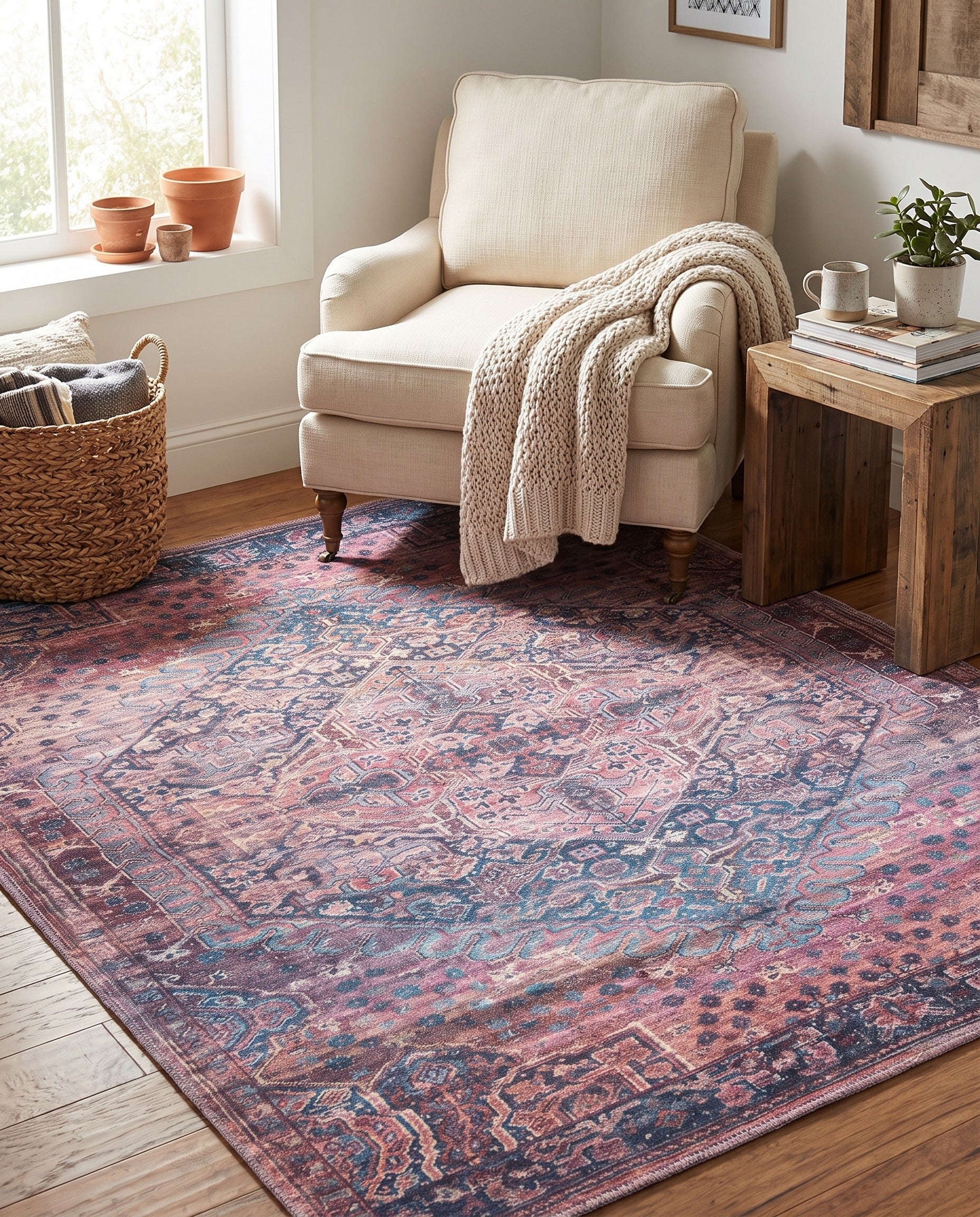 5' 3 x 5' 3 Washable Maahru Square Rug