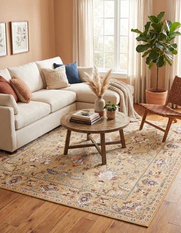 Yellow Kamala Washable Square Rug