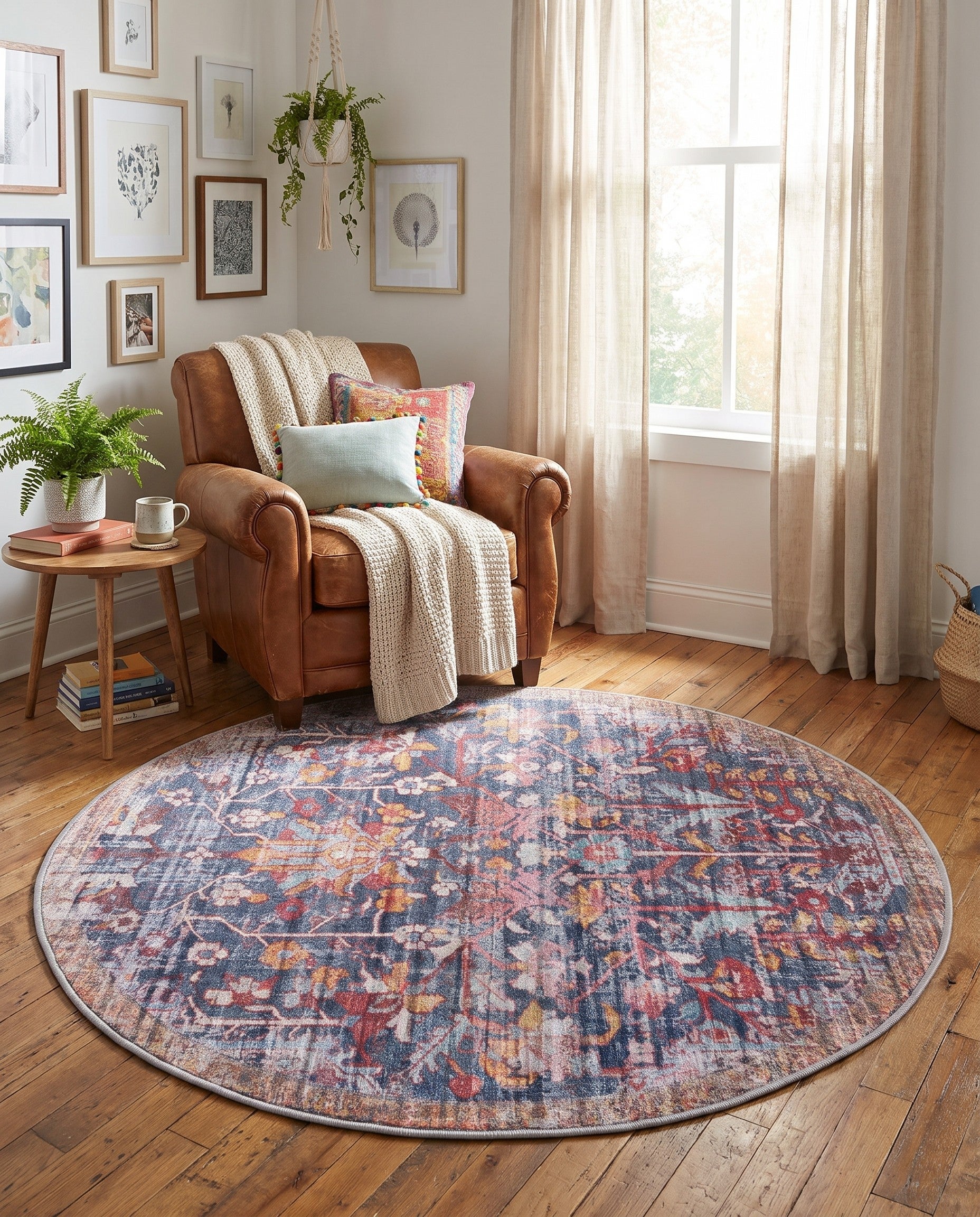 125cm x 125cm Maahru Tapis Rond