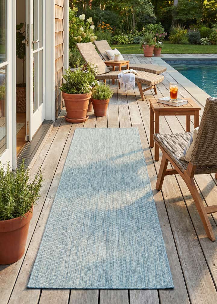 2' x 6' Easy-Clean Solid Indoor / Outdoor Runner Rug