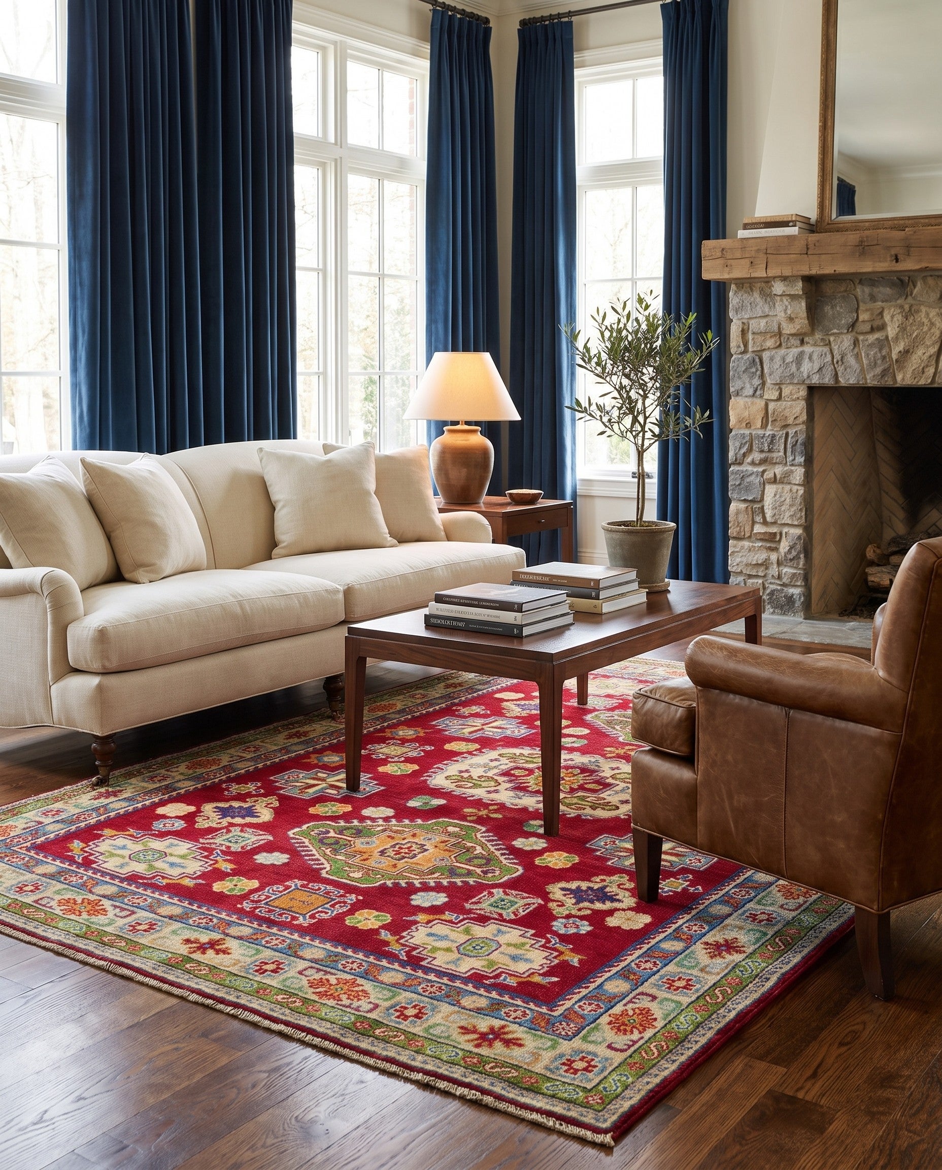 155cm x 210cm Hand Knotted Kazak Rug