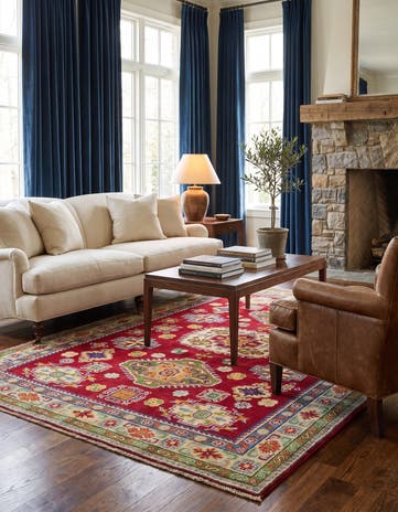 5' x 6' 11 Hand Knotted Kazak Rug